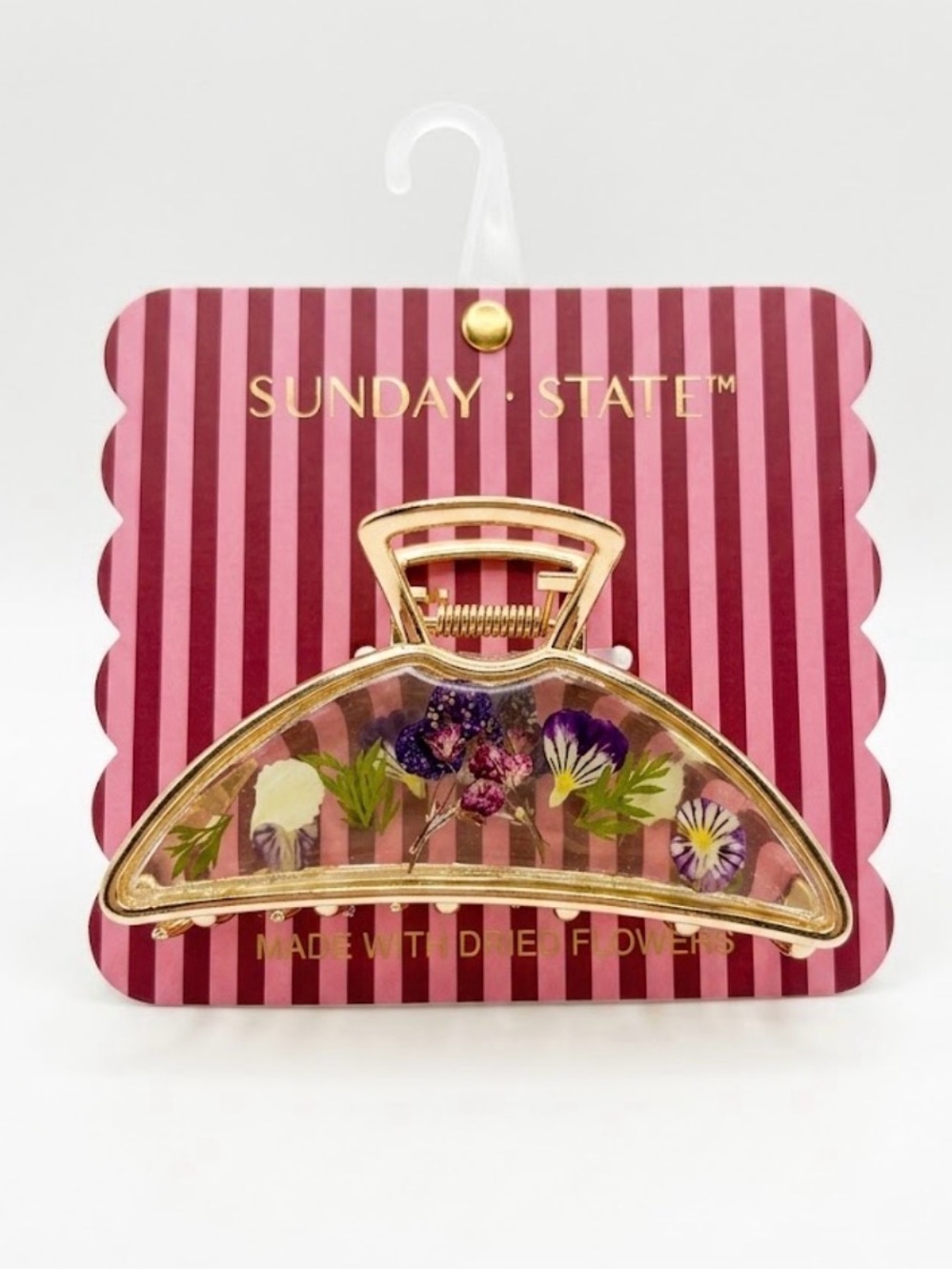 NWT ⚜️💜⚜️ Sunday State Floral Hair Claw Clips set of 2